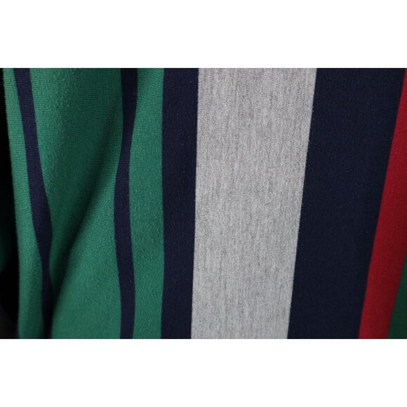 Vtg 90s Streetwear Mens Large Faded Striped Color Block Long Sleeve Rugby Polo - Picture 10 of 14